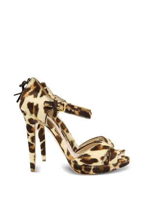 Miu Miu Pre-Owned animal-print platform sandals - Neutrals