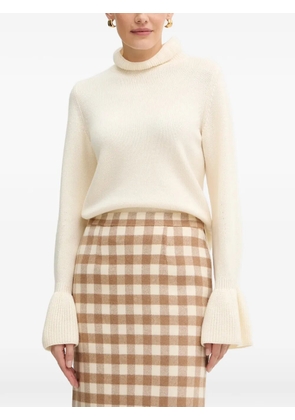 LUISA SPAGNOLI Mediante flared-cuff turtleneck sweater - White