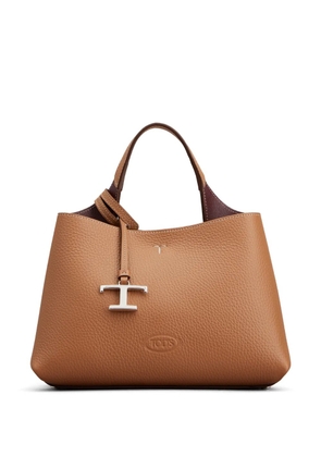 Tod's logo-pendant leather tote bag - Brown