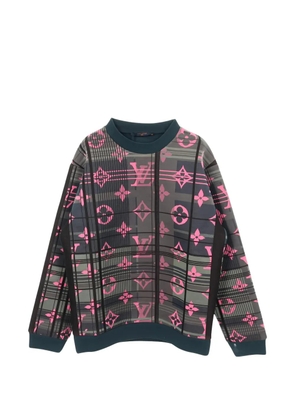 Louis Vuitton Pre-Owned monogram-pattern crew-neck sweatshirt - Grey