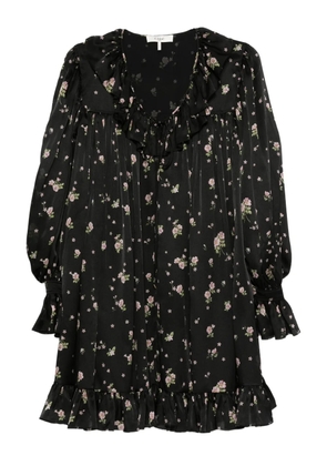 Chloé floral ruffled mini dress - Black