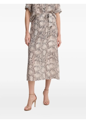 Marc Aurel snakeskin-pattern midi skirt - Neutrals