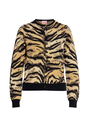 Kenzo tiger-print button cardigan - Black
