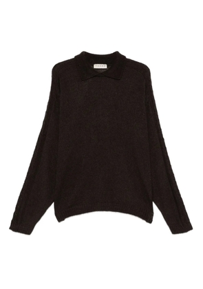 Paura Atena collared long-sleeve sweater - Brown