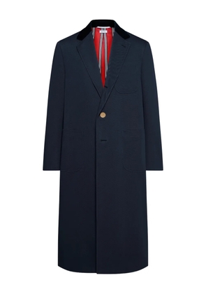 Thom Browne velvet-collar coat - Blue