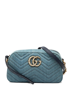 Gucci Pre-Owned 2016-2025 Small GG Marmont Matelasse Denim Pearly crossbody bag - Blue