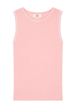 TOMBOY ribbed-trim knitted tank top - Pink