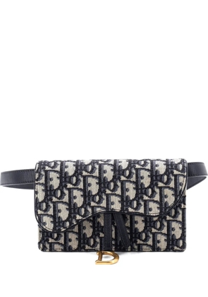 Christian Dior Pre-Owned Saddle Rectangular Oblique Canvas belt bag - Blue