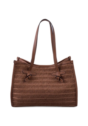 GIANNI CHIARINI Marcella raffia tote bag - Brown