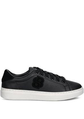 BOSS logo-plaque lace-up sneakers - Black