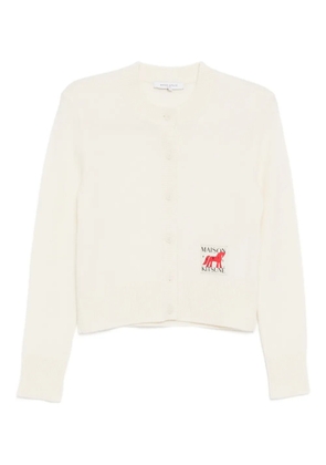 Maison Kitsuné logo-patch button-up cardigan - Neutrals