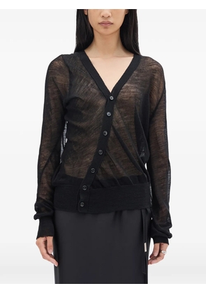 Ann Demeulemeester crepe wool cardigan - Black