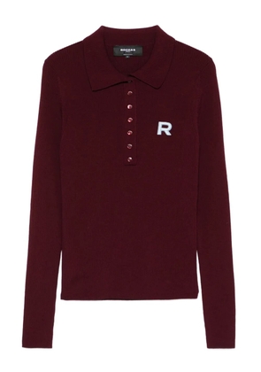 Rochas logo-patch polo top - Red
