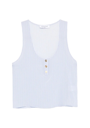 Françoise striped button top - White