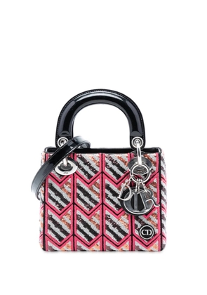 Christian Dior Pre-Owned 2015 Mini Patent Sequined Lady Dior satchel - Pink