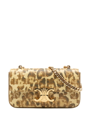 Celine Pre-Owned 2000-2025 Calfskin Leopard Print Claude Chain shoulder bag - Brown