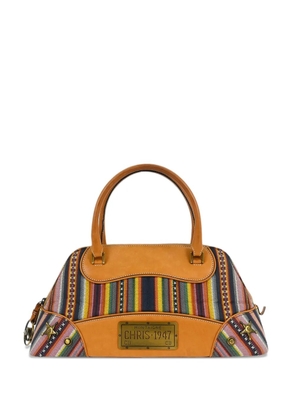Christian Dior Pre-Owned 2002 Cadillac Bowling striped tote bag - Brown