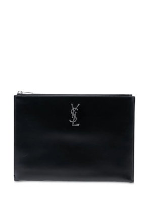 Saint Laurent Pre-Owned 2018 Leather Monogram Ipad Case clutch bag - Black