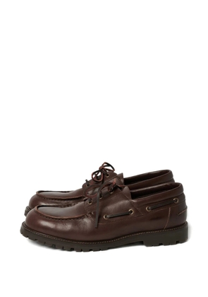 Studio Nicholson raw-cut guston leather boat shoes - Brown