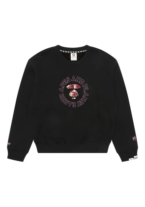 A BATHING APE® camouflage-embroidered sweatshirt - Black