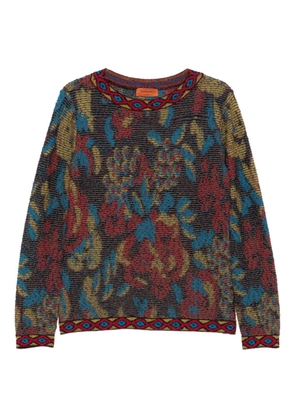 Missoni Pre-Owned 1990s floral-print ribbed sweater - Blue