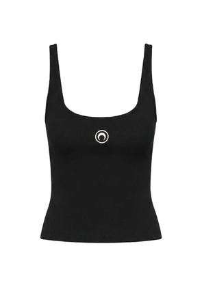 Marine Serre moon logo ribbed tank top - Black