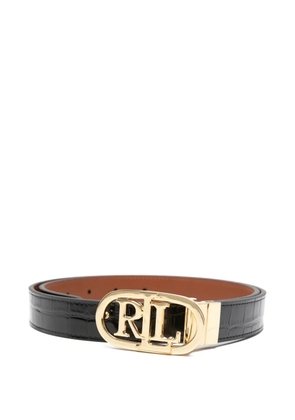 Lauren Ralph Lauren leather logo-detail buckle belt - Black
