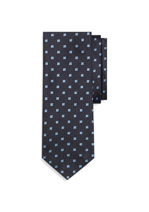 Brooks Brothers micro floral silk tie - Black