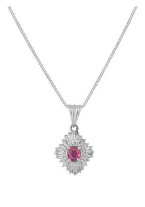 LB Exclusive diamond and ruby pendant necklace - Silver