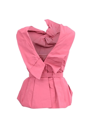 Louis Vuitton Pre-Owned bow-detail peplum blouse - Pink