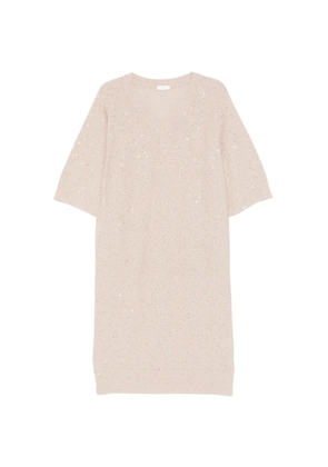 PANICALE sequin V-neck midi dress - Neutrals