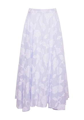 Cara Cara floral-print sculpted skirt - Blue