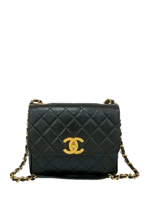CHANEL Pre-Owned 1994-1996 Square XL Quilted Lambskin Single Flap crossbody bag - Black