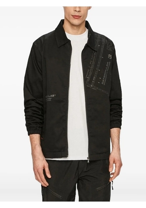 caterpillar engineering-print zipped shirt jacket - Black