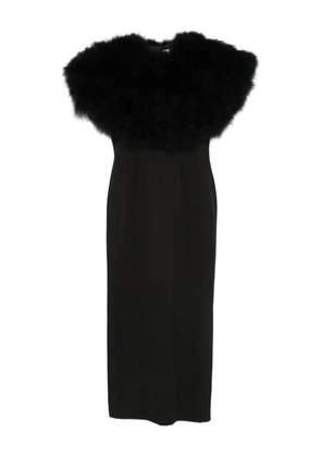 Giuseppe Di Morabito feather-trimmed midi dress - Black