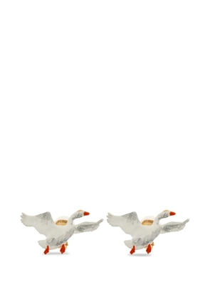 Moschino goose detail earrings - White