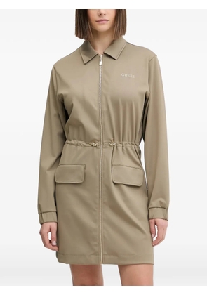 GUESS USA zip-up pocket mini dress - Neutrals