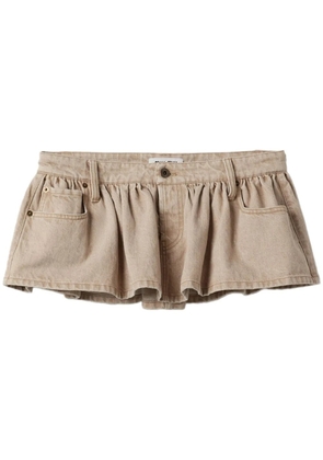 Miu Miu low-rise denim miniskirt - Neutrals