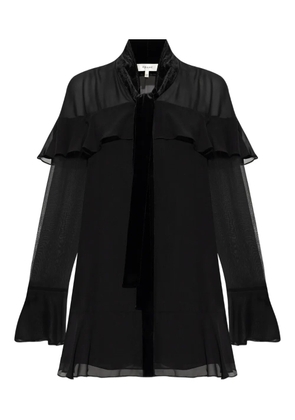 FRAME ruffled-details tie-neck dress - Black