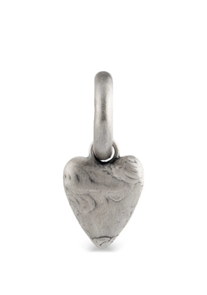 Poison Drop Lab heart hoop earring - Silver