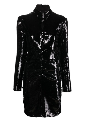 ISABEL MARANT long-sleeve sequin-embellished dress - Black