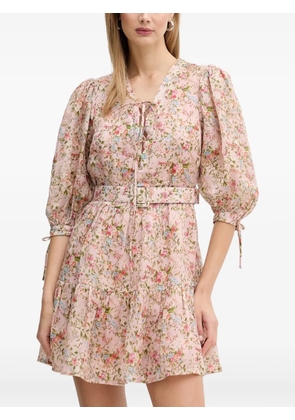 Silvian Heach floral belted mini dress - Pink