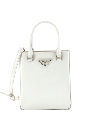 Prada Pre-Owned Convertible Tote Brushed Leather Small crossbody bag - White