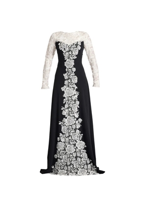 Tadashi Shoji floral-lace maxi dress - Black