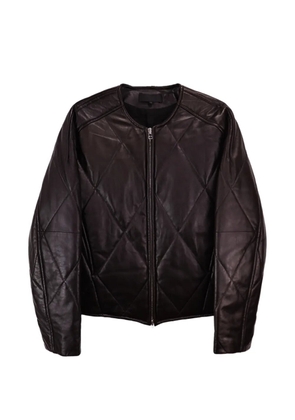 Omar Afridi quilted leather jacket - Brown
