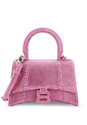 Balenciaga Pre-Owned Hourglass Top Handle Bag Suede with Crystals XS crossbody bag - Pink