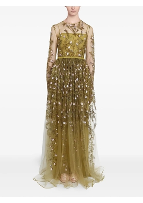 Giambattista Valli embroidered tulle long dress - Green