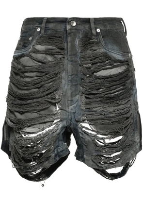 Rick Owens DRKSHDW distressed denim shorts - Grey