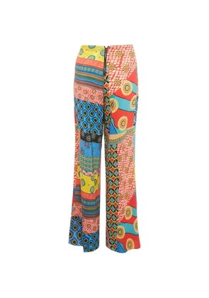 alice + olivia crepe print trousers - Red