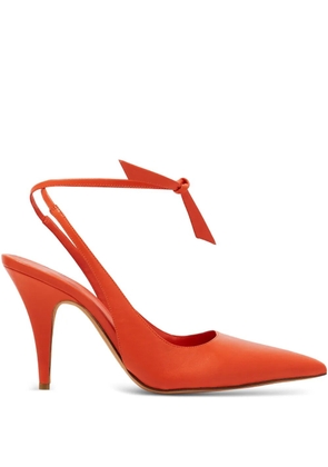 Alexandre Birman 90mm Pointed Ankle Tie Pumps - Orange